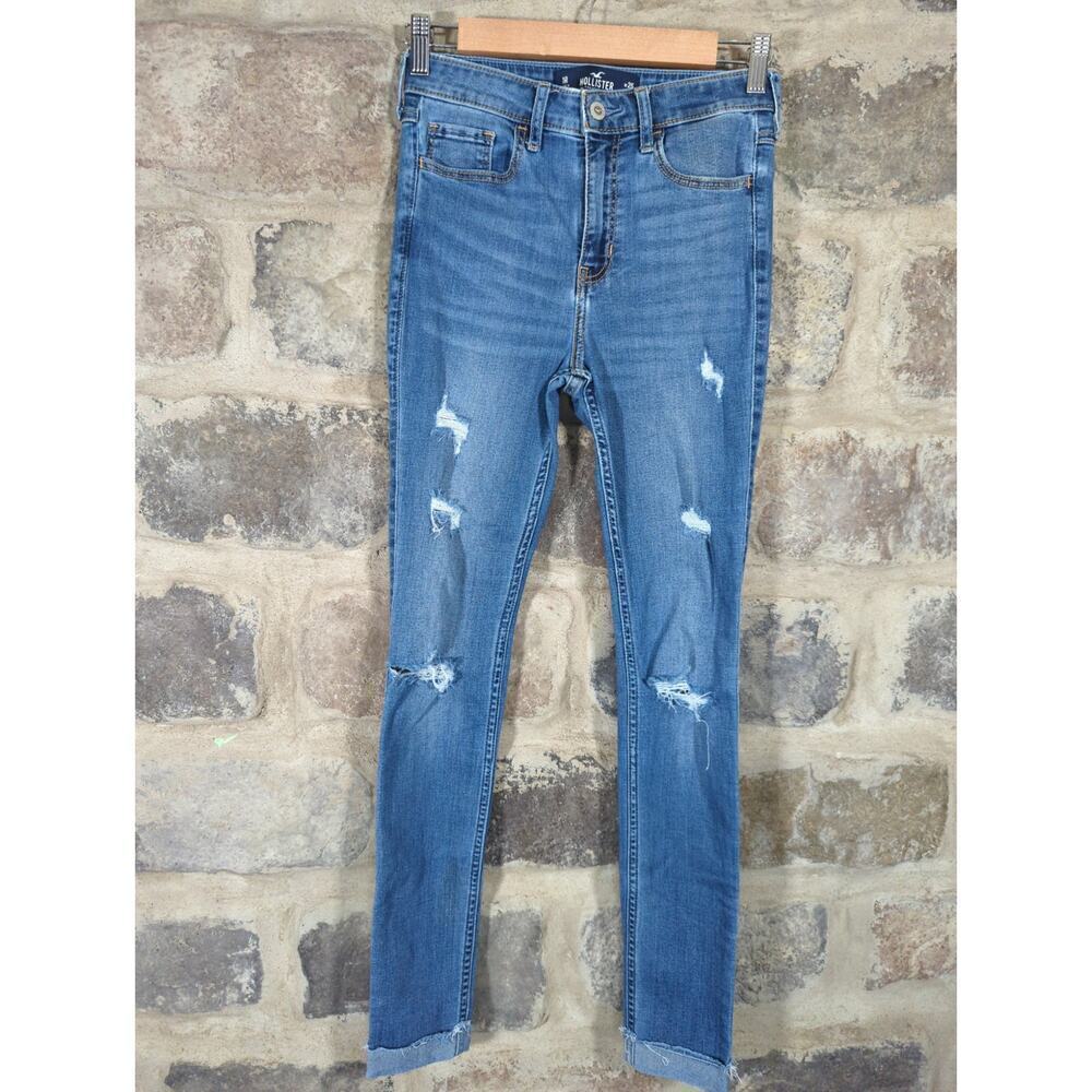 Hollister Jeans Woman's Size 25 High Rise Super Skinny Distressed Grunge